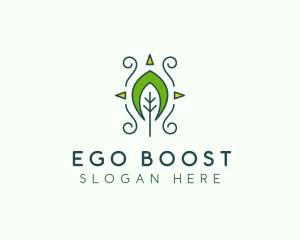 Eco Organic Tribal Leaf logo design