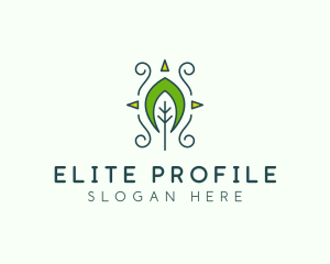 Eco Organic Tribal Leaf logo design