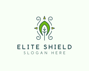 Eco Organic Tribal Leaf logo design