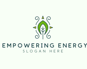 Eco Organic Tribal Leaf logo design