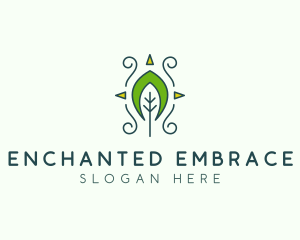 Eco Organic Tribal Leaf logo design