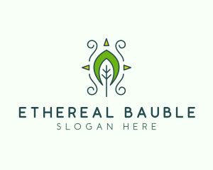 Eco Organic Tribal Leaf logo design