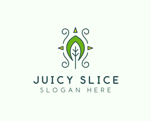 Eco Organic Tribal Leaf logo design