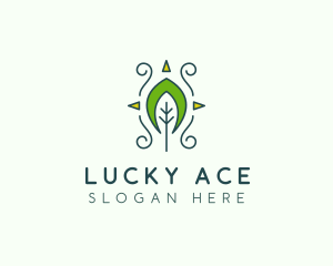 Eco Organic Tribal Leaf logo design