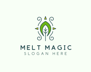 Eco Organic Tribal Leaf logo design