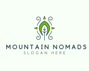 Eco Organic Tribal Leaf logo design