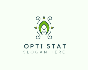 Eco Organic Tribal Leaf logo design