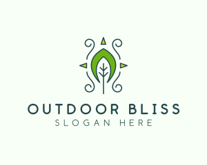 Eco Organic Tribal Leaf logo design