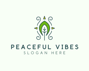 Eco Organic Tribal Leaf logo design