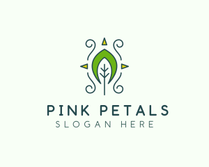 Eco Organic Tribal Leaf logo design