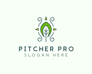 Eco Organic Tribal Leaf logo design