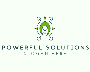 Eco Organic Tribal Leaf logo design