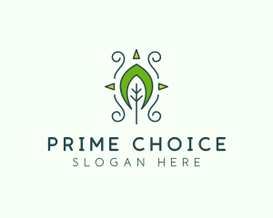 Eco Organic Tribal Leaf logo design