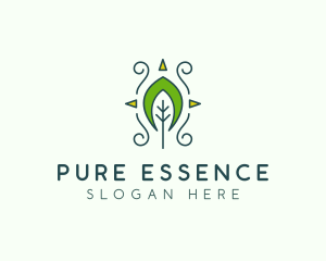 Eco Organic Tribal Leaf logo design