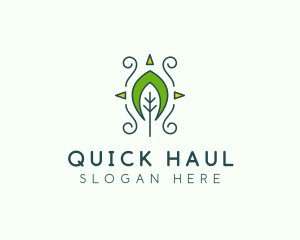 Eco Organic Tribal Leaf logo design