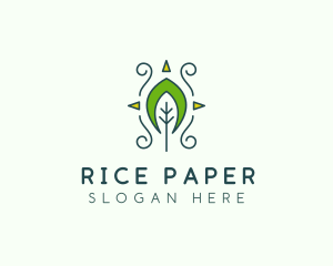 Eco Organic Tribal Leaf logo design