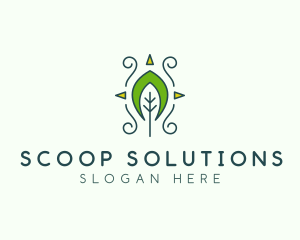 Eco Organic Tribal Leaf logo design