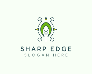 Eco Organic Tribal Leaf logo design