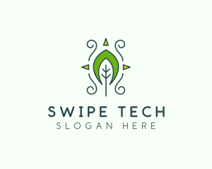 Eco Organic Tribal Leaf logo design