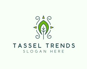 Eco Organic Tribal Leaf logo design