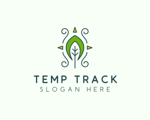 Eco Organic Tribal Leaf logo design