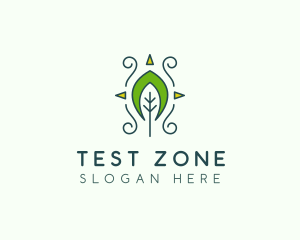 Eco Organic Tribal Leaf logo design