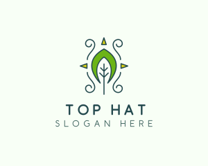 Eco Organic Tribal Leaf logo design