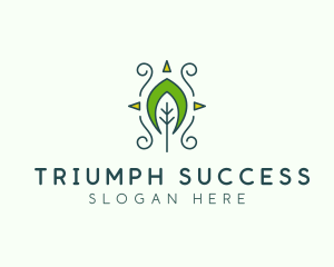 Eco Organic Tribal Leaf logo design