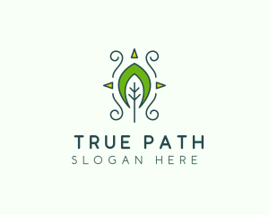 Eco Organic Tribal Leaf logo design