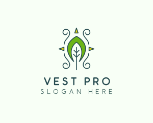 Eco Organic Tribal Leaf logo design