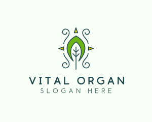 Eco Organic Tribal Leaf logo design