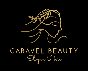 Gold Woman Beauty logo design