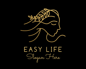 Gold Woman Beauty logo design