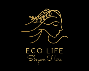 Gold Woman Beauty logo design