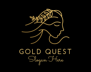 Gold Woman Beauty logo design