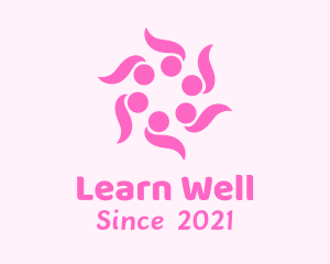 Pink Wellness Flower logo design