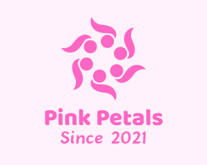 Pink Wellness Flower logo design