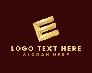 Gold Letter E Logo