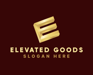 Gold Letter E logo design