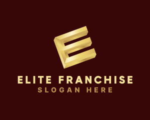 Gold Letter E logo design