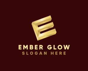 Gold Letter E logo design