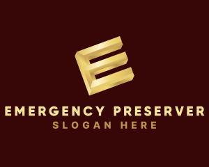 Gold Letter E logo design