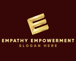 Gold Letter E logo design