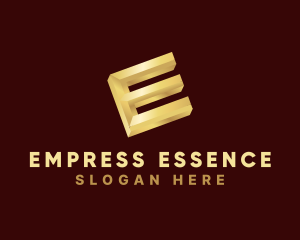 Gold Letter E logo design