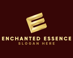 Gold Letter E logo design