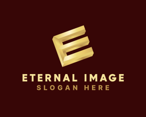 Gold Letter E logo design