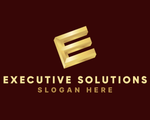 Gold Letter E logo design