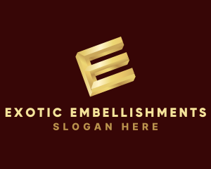 Gold Letter E logo design