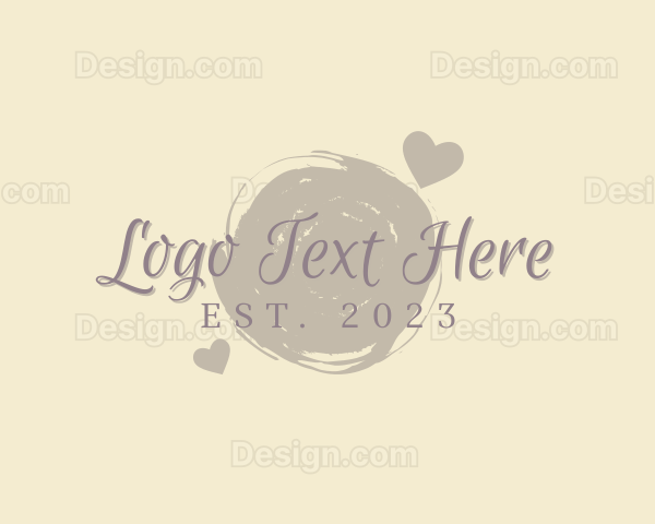 Heart Brush Wordmark Logo