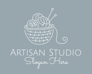 Knitting Needle Yarn logo design